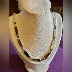 Silver tone statement necklace